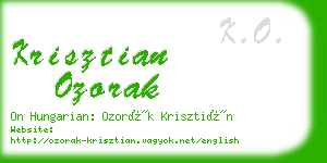 krisztian ozorak business card